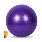 65cm Exercise/Yoga/Pregnancy Ball Anti-Burst and Slip Resistant with Quick Pump (Purple)