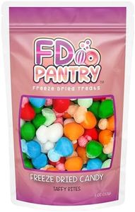 Freeze Dried Air Taffy Bites Crunchy Candy - Variety Sour Fruit Flavors, 4oz | Cherry, Orange, Watermelon, Blue Raspberry, Strawberry | Snack Treat, Gift