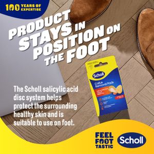 Scholl Callus Remover Pads for Feet – 4 Salicylic Acid Discs & Cushions
