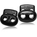 Plastic Cord Locks Double Hole Spring Stopper,Suit for Drawstrings,Bags,Shoelaces,Clothing (10)