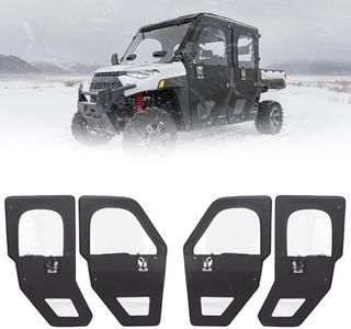 KEMIMOTO UTV Full Door With Steel Frame Compatible with Polaris Ranger Crew
