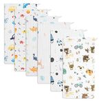 Norinori Baby Muslin Cloths Muslin Squares 6Pack - Burp Cloths hanky Washcloths 100% Cotton Super Soft and Absorbent Large 20''x10'' Newborn Essentials for Boys Girls Gift 6 Layers Machine Washable