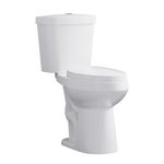 19 Inch Tall Toilet, Extra High Toilet with Comfort Chair Height, Top Dual Button Flush Two-Piece Elongated Toilet, Ceramic Toilet Bowl with Plastic Seat for Bathroom, White