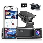 REDTIGER F7NP Dash Camera for Cars, 4K/2.5K HD Dual Dash Cam Front and Rear, 32GB Card Included, Built-in GPS WiFi, 3.18” IPS Screen, 170°Wide Angle, WDR, 24H Parking Mode