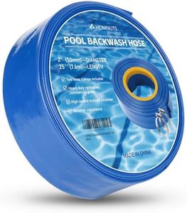 HOMNUTS Pool Backwash Hose 2 IN x 25 FT Blue Pool Pipes with 2 Stainless Steel Clamps for Swimming Pool Garden Water Transfer