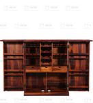 Krishna Wood Decor Wooden Big Bar Cabinet for Home || Home Furniture | Sheesham Wood Bar Cabinet with Storage || Bar Units || Bar Cabinet for Living Room || Wine Rack with Drawer || Honey Finish