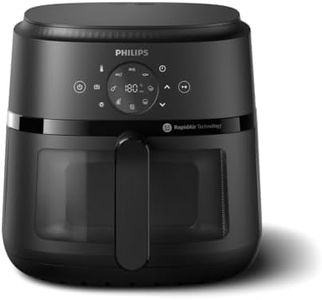 Philips Airfryer 2000 Serie – 13 Zubereitungsmöglichkeiten, 6,2 l, kompaktes Design mit Kochfenster, RapidAir-Technologie, Braten mit bis zu 90% weniger Fett, leicht zu reinigen (NA230/00)