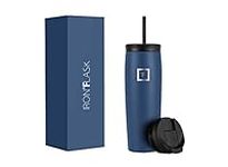 IRON °FLASK Nomad Tumbler - 710 ml, 2 Lids (Straw/Flip), Vacuum Insulated Stainless Steel Bottle, Double Walled, Thermo Coffee Travel Mug, Water Metal Canteen