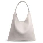 Hobo Bags for Women Soft Vegan Leather Shoulder Handbag Slouchy Tote Purses, Beige, Large