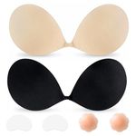 Strapless Sticky Bra Push up Invisible Stick on Bra Adhesive Bras for Women Backless Dress Reusable with Nipple Covers