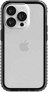 Incipio Grip Series Case for iPhone 14 Pro, Multi-Directional Grip, 14 ft (4.3m) Drop Protection - Black/Clear (IPH-2009-BLKC)