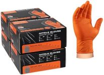 ANBOSON 10mil Disposable-Nitrile Chemical-Resistant Rubber-Gloves for Men - Mechanics Gloves Heavy Duty, Latex Free, Automotive (Orange 4 Boxes of 30, Large), ABC-DG01