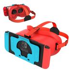VR Headset for Nintendo Switch & OLED Model Upgrade, 3D Googles for Nintendo Switch OLED VR Games, Virtual Reality Glasses with Adjustale HD Lenses and Comfortable Head Strap