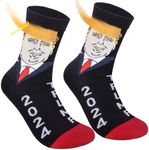 COZYMATE Trump Socks 2024 with Hair Novelty Trump Gag Gift Socks for Men Patriotic Funny Trump Merchandise Gifts, Trumphairsocks1, One Size