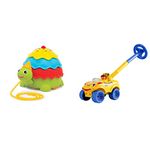 Giggles -Icecream Turtle,2 in Pull along,Walking, Shape sorting,Pretend Play, 12 months + Walk N Drive Plastic Truck, Push & Drive Car, Encourages Walking and Pretend Play, 18 Months - (Set of 2 Toys)