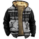 Mens Coats Winter Sudaderas para Hombre Western Jacket Mens Long Jacket Men's Winter Coat Mens Sherpa Lined Hoodie Mens Jacket Sherpa Lined Flannel Men Mens Coats Winter（5-Light Gray,7X-Large）