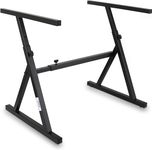 Pyle Heavy Duty Folding Keyboard Stand - Sturdy Reinforced Z Design w/Adjustable Width & Height, Foam Padded Arms, Digital Piano Stand, Fits 54-88 Key Electric Pianos & Used for Travel & Storage