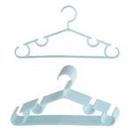 Kuber Industries Pack of 10 Hangers | Multi-Purpose Hangers for Trouser-Skirts-Coat-Dresses-Ties | Plastic Clothes Almirah Hangers | Hangers for Wardrobe-Cabinets-Closet | 103 | Sky Blue