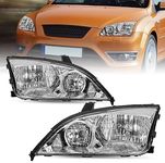 SOCKIR Headlight Assembly fit 2005 2006 2007 Ford Focus OEM Headlamp Replacement Pair (Driver & Passenger Side)