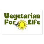 CafePress Vegetarian For Life Rectangle Sticker Rectangle Bumper Sticker Car Decal