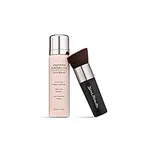 MagicMinerals AirBrush Foundation by Jerome Alexander – 2pc Set with Airbrush Foundation and Kabuki Brush - Spray Makeup with Anti-aging Ingredients for Smooth Radiant Skin (Warm Beige)