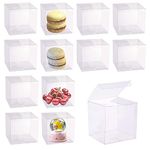 Clear PVC Treat Boxes 30 PCS 2"x 2"x 2" Transparent Plastic Cookie Box Gift Cube Clear Favor Boxes for Christmas Wedding chocolate cookies