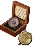 Be Strong and Courageous Engraved Compass with Wooden Box, Christian Gift for Men, Catholic Gift, Baptism Gift for Boys, Gift for Teen Boys, Graduation Gift, Sentimental Gift-Gift for Birthday