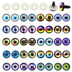 GraceAngie 20Pairs 14MM Glass Safety Craft Eyes Owl Snake Dog Eyes with Washers for Amigurumis Plush Animals Crochet Bear Dolls Making