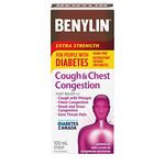 BENYLIN Extra Strength Cough and Chest Congestion Syrup, Suitable for People with Diabetes, Sucrose Free, Relieves Cough and Nasal Congestion, 100mL