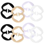 Mikovivi 8pcs Bra Clips to Make Racerback, 1.7x1.38in Bra Strap Holder for Slipping Racer Back Conceal Cross Straps for Dresses Shirts and Sports Tops (Black, White, Clear, Beige)