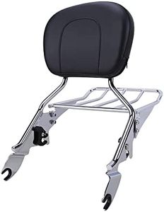 OUMURS Chrome Detachable Sissy Bar Passenger Rear Backrest Pad with Luggage Rack Compatible with Harley Touring 2009-2023; Road King, Road Glide, Street Glide, Electra Glide, Ultra Classic