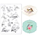 GLOBLELAND Silicone Bird and Branch Clear Stamps - 6.3 * 4.3 inches, Reusable, Safe Material, DIY Handicrafts