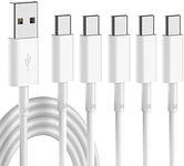 Hrbzo USB C Cable (5-Pack 3.3+3.3+3.3+6+6ft), USB A to USB C Fast Charging Cord Compatible with Galaxy S10 S9 S8, Power Bank, and Other Type c Devices-White