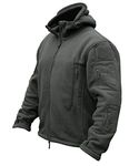 CRYSULLY Men's Autumn Winter Military Tactical Jackets Camping Sailing Field Fleece Jacket Snow Coat Gray