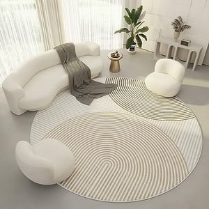 Modern Geometric Round Rug Irregular Line Carpet Deco Boho Carpet For Bedroom Living Room Home Decoration (Color : D, Size : 120cm)