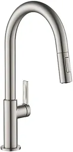 KRAUS Oletto Single Handle Pull Down Kitchen Faucet in Spot Free Stainless Steel, KPF-2820SFS