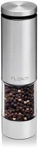 Flendy Electric Salt or Pepper Grinder Rechargeable, Automatic Salt or Pepper Grinder with Oversized Top Button, Stainless Steel Electric Salt or Pepper Shaker