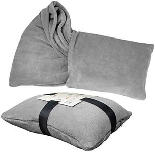 Delindo Lifestyle® Coperta 2 in 1 per il viaggio, trasformabile da morbido cuscino in pratica coperta per donne, uomini e bambini, dimensioni 135 x 200 cm Grigio grigio. 135 x 200 cm