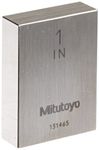 Mitutoyo 611201-541 Steel Rectangular Gage Block, ASME Grade As-1, 1.0" Length