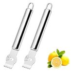 2Pcs Citrus Orange Lemon Zester Peeler Grater, Handheld Lemon Zester Grater, 6.5 Inch Stainless Steel Lemon Slices for Gin Cocktails, Lime Oranges, Kitchen Gadgets