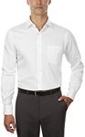 Van Heusen Men's Dress Shirts Fitted Lux Sateen Stretch Solid Spread Collar, White, 16" Neck 32"-33" Sleeve