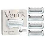 Gillette Venus Razor Blades Women, Pack of 4 Razor Blade Refills with Precision Trimmer, Designed for Pubic Hair & Skin