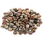 Color Stone Decorative Shiny Glossy Flower Glass Pebbles for Vase Fillers Plant Pots Home Table Garden & Outdoor Decoration (Golden Brown, 1 Kg)