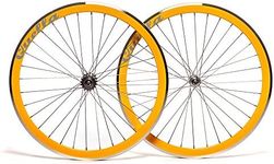 Quella 700C Yellow Single Speed 40mm Deep-V Fixie Flip-Flop hub Wheels