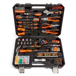 VonHaus Tool Kit - Ultimate 120 pcs Tool Box - Includes Hand Tools, LED Torch, Hex Keys, 3m Tape Measure & More - Comprehensive DIY Tool Kits for Home, Perfect for Beginners - Includes Carry Case