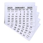 2025 Calendar Tabs Mini Year Planner Calendar Pads - Stitched White Paper Calendar for Personalized Gift Small Desk Calendar Perfect for Handmade Festive Craft at Home Classroom or Office Pack of 25