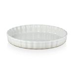 Le Creuset Heritage Fluted Flan Dish, Stoneware, 28 cm, 1.82 kg, Meringue, 71120287160001