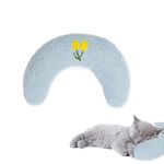 Zayejod Pillow for Cat Head to Lay On,Cat Sleeping Pillow for Indoor Cats Bed Mat,Curved Soft Puppy Calming Pillow for Relief Sleeping Improve,Light Blue