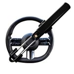 Sevenwalls Twin Bar Steering Wheel Lock - Heavy Duty Car Lock Anti-Theft Device - Universal Fit - Adjustable Length - High Visibility - Includes 2 Keys (Black)