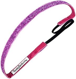 Sweaty Bands Sparkle Non Slip Viva Diva Headband, womens, 001-38-0049, Pink, 3/8-Inch